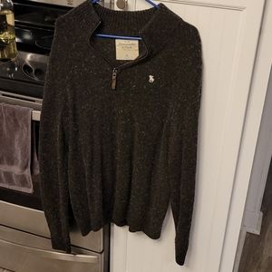 Mens Abercrombie wool blend quarter zip sweater